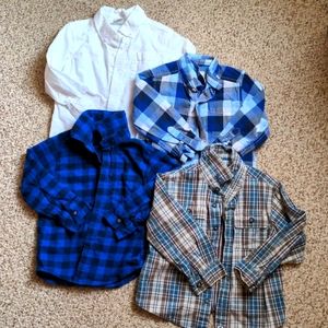 4 Toddler Boy 3T Button Down Flannel Shirts
